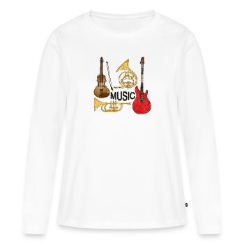 Musikinstrumente - Frauen Premium Bio Langarmshirt - Weiß - Vorne - Julia (174cm)
