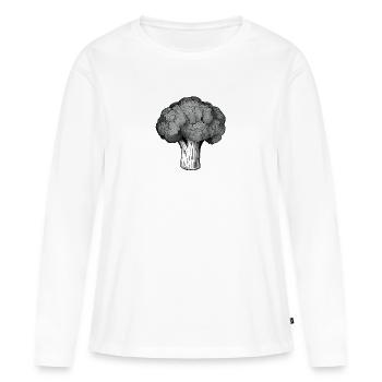 Broccoli Vegetable Plant Vegetarian Vegan Vegan - Women's Premium Organic Long Sleeve Shirt - white - Front - Julia (174cm)