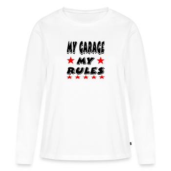 Garage - T-shirt manches longues Premium bio Femme - blanc - Devant - Julia (174cm)