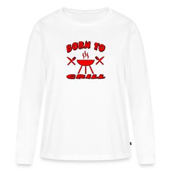 Griller - T-shirt manches longues Premium bio Femme - blanc - Devant - Julia (174cm)