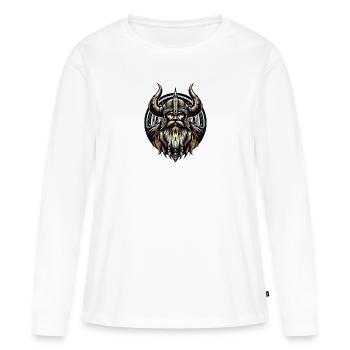 Vaillance viking - T-shirt manches longues Premium bio Femme - blanc - Devant - Julia (174cm)