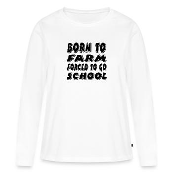 Ferme - T-shirt manches longues Premium bio Femme - blanc - Devant - Julia (174cm)