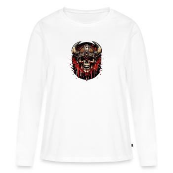 Cornes pourpres du Valhalla - T-shirt manches longues Premium bio Femme - blanc - Devant - Julia (174cm)