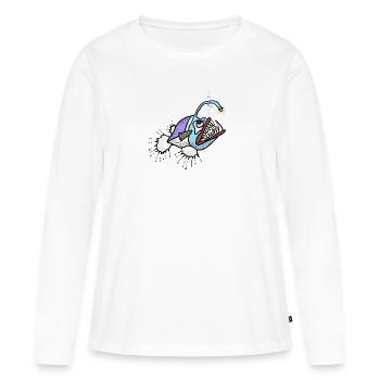 Anglerfisch - Frauen Premium Bio Langarmshirt - Weiß - Vorne - Julia (174cm)