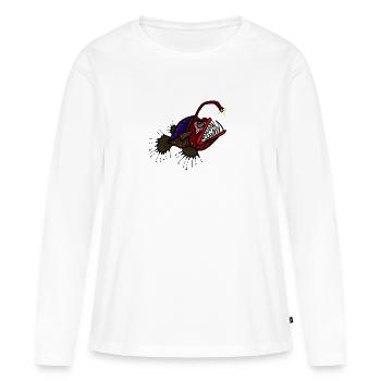 Anglerfisch - Frauen Premium Bio Langarmshirt - Weiß - Vorne - Julia (174cm)