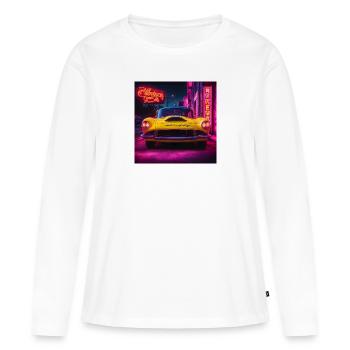 Eclats Rétro - T-shirt manches longues Premium bio Femme - blanc - Devant - Julia (174cm)