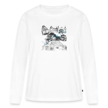 Essen's landmarks - Women's Premium Organic Long Sleeve Shirt - white - Front - Julia (174cm)