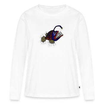 Anglerfisch - Frauen Premium Bio Langarmshirt - Weiß - Vorne - Julia (174cm)