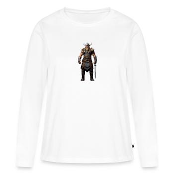Wikinger Krieger Walhalla - Frauen Premium Bio Langarmshirt - Weiß - Vorne - Julia (174cm)