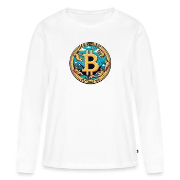 Le bitcoin n’a pas de valeur intrinsèque - T-shirt manches longues Premium bio Femme - blanc - Devant - Julia (174cm)