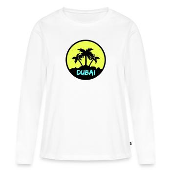 Dubaï - T-shirt manches longues Premium bio Femme - blanc - Devant - Julia (174cm)