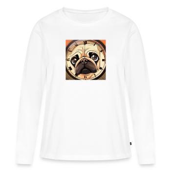 Der liebenswerte Blick - Frauen Premium Bio Langarmshirt - Weiß - Vorne - Julia (174cm)