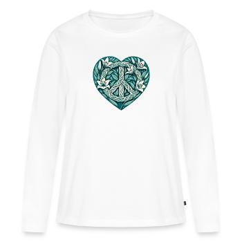 Friede - Frauen Premium Bio Langarmshirt - Weiß - Vorne - Julia (174cm)