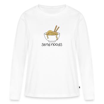 Citation de nouilles drôles Envoyer des nouilles ramen - T-shirt manches longues Premium bio Femme - blanc - Devant - Julia (174cm)