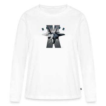 Kampfjet , Hobbyflugzeug, Raptor - Frauen Premium Bio Langarmshirt - Weiß - Vorne - Julia (174cm)