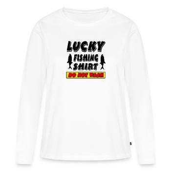 Angeln - Frauen Premium Bio Langarmshirt - Weiß - Vorne - Julia (174cm)