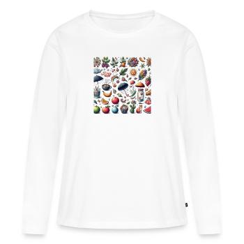 Temps - T-shirt manches longues Premium bio Femme - blanc - Devant - Julia (174cm)