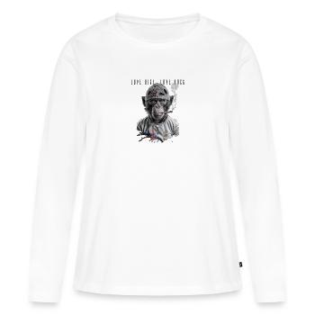 Motard primate de roche - T-shirt manches longues Premium bio Femme - blanc - Devant - Julia (174cm)
