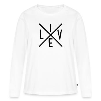 Vie - T-shirt manches longues Premium bio Femme - blanc - Devant - Julia (174cm)
