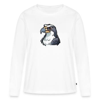 Aigle fier avec un regard fort - T-shirt manches longues Premium bio Femme - blanc - Devant - Julia (174cm)