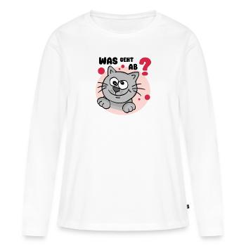 Que se passe-t-il? - T-shirt manches longues Premium bio Femme - blanc - Devant - Julia (174cm)