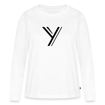 Lettre Y - T-shirt manches longues Premium bio Femme - blanc - Devant - Julia (174cm)