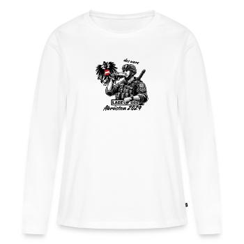 Désarmement des forces armées - T-shirt manches longues Premium bio Femme - blanc - Devant - Julia (174cm)