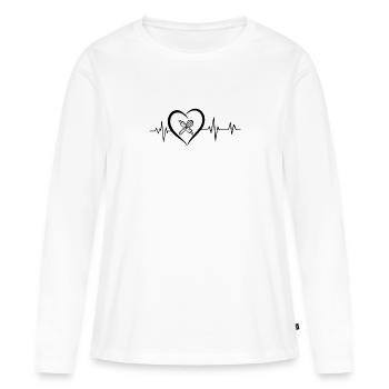 heartbeat baker pastry chef - Women's Premium Organic Long Sleeve Shirt - white - Front - Julia (174cm)