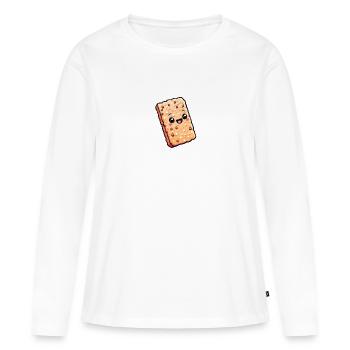 Barre croustillante dessin animé - T-shirt manches longues Premium bio Femme - blanc - Devant - Julia (174cm)