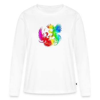 Coq, tup, combat, animal, isolé, coloré, poulet - T-shirt manches longues Premium bio Femme - blanc - Devant - Julia (174cm)