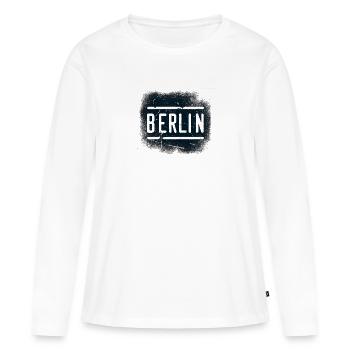 Berlin Grunge Design Alexanderplatz Berlin Ours - T-shirt manches longues Premium bio Femme - blanc - Devant - Julia (174cm)