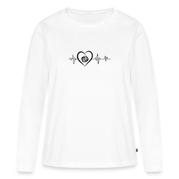 Galaxie-Herzschlag - Frauen Premium Bio Langarmshirt - Weiß - Vorne - Julia (174cm)