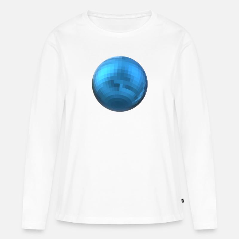 Blaue Kugel - Frauen Premium Bio Langarmshirt - Weiß