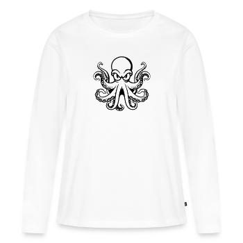 Pieuvre Pieuvre - T-shirt manches longues Premium bio Femme - blanc - Devant - Julia (174cm)