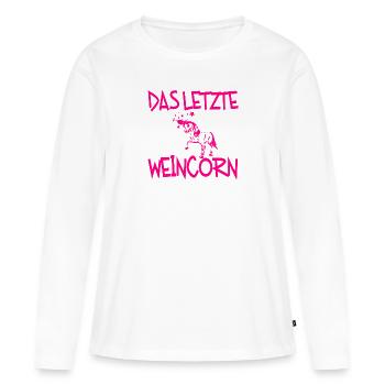 Das Letzte Weincorn Wein Saufen Party JGA Damen - Frauen Premium Bio Langarmshirt - Weiß - Vorne - Julia (174cm)
