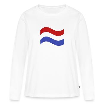 Drapeau néerlandais - T-shirt manches longues Premium bio Femme - blanc - Devant - Julia (174cm)