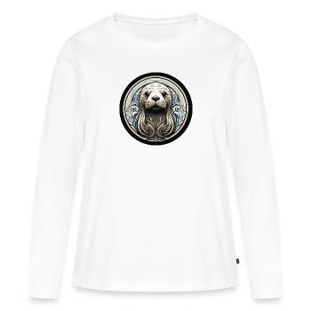 seehund walross - Frauen Premium Bio Langarmshirt - Weiß - Vorne - Julia (174cm)