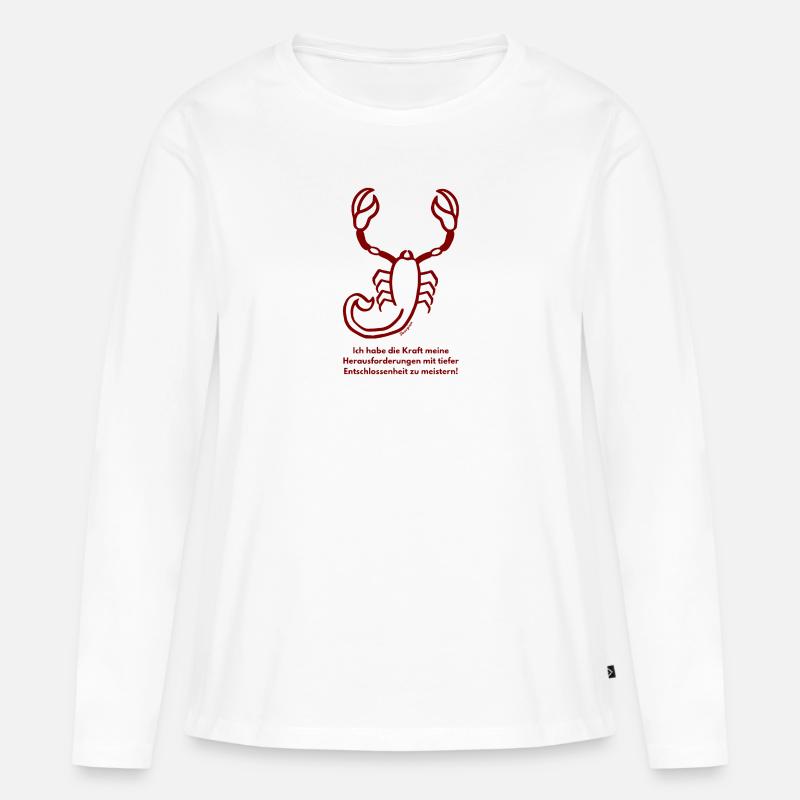 Sternzeichen Skorpion - Frauen Premium Bio Langarmshirt - Weiß