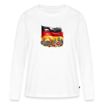 German Flag and Iconic Landmarks - Women's Premium Organic Long Sleeve Shirt - white - Front - Julia (174cm)