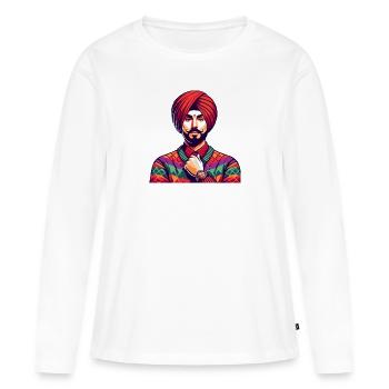 Indien homme tenue traditionelle Mumbai - T-shirt manches longues Premium bio Femme - blanc - Devant - Julia (174cm)