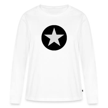 Stern Sticker - Frauen Premium Bio Langarmshirt - Weiß - Vorne - Julia (174cm)