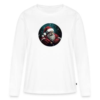 Puissant Père Noël dans une averse de neige - T-shirt manches longues Premium bio Femme - blanc - Devant - Julia (174cm)