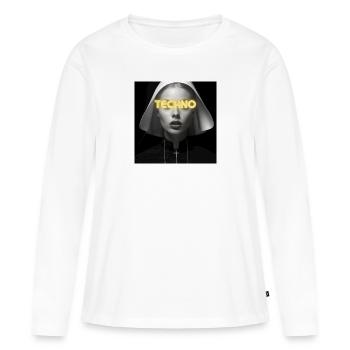Douce nonne techno - Rave Design - T-shirt manches longues Premium bio Femme - blanc - Devant - Julia (174cm)