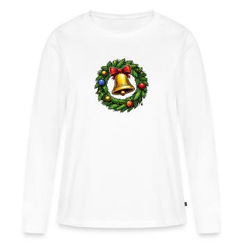 Cloche de couronne 1 - T-shirt manches longues Premium bio Femme - blanc - Devant - Julia (174cm)