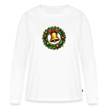 Cloche de couronne - T-shirt manches longues Premium bio Femme - blanc - Devant - Julia (174cm)