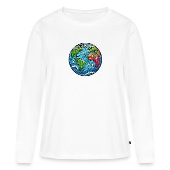 Planète Terre - T-shirt manches longues Premium bio Femme - blanc - Devant - Julia (174cm)