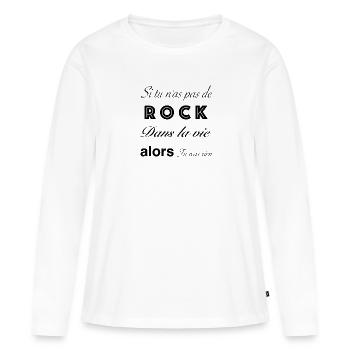 Rock - T-shirt manches longues Premium bio Femme - blanc - Devant - Julia (174cm)