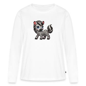 Enfant zèbre - T-shirt manches longues Premium bio Femme - blanc - Devant - Julia (174cm)