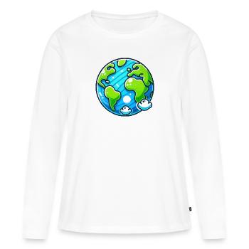 Planète Terre - T-shirt manches longues Premium bio Femme - blanc - Devant - Julia (174cm)