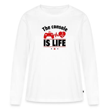 The console is life - Women's Premium Organic Long Sleeve Shirt - white - Front - Julia (174cm)